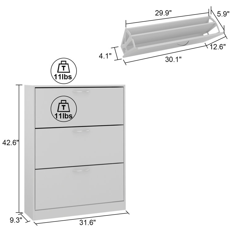 2-Drawer Stackable Horizontal Storage Cabinet Dresser Chest with