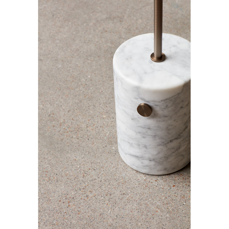 JWDA Floor Lamp, Bronzed Brass/White Carrara Marble