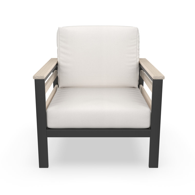 Townsend Patio Chair with Sunbrella® Cushions, Sunbrella Canvas Natural, White/Dark Gray