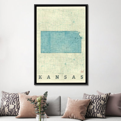 « kansas map », impression sur toile