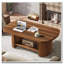 Mid-Century Two-Tier Oval Coffee Table with Storage Shelf