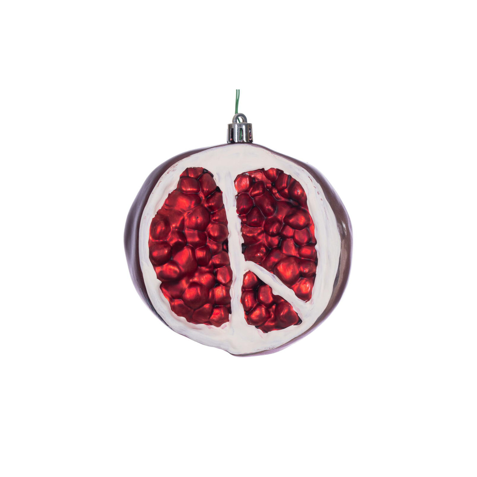 4" H Glittered Pomegranate Shaped Ornament 