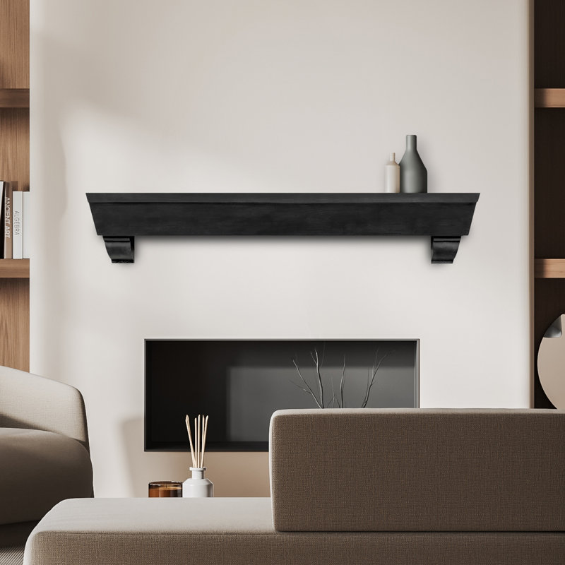 Valencia Fireplace Mantel, 60", Satin Black