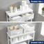 Armoire de rangement au-dessus de la toilette avec tiroirs, organisateur de salle de bain autoportant à 2 niveaux, blanc