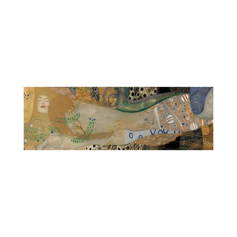 Sea Serpents, Detail II by Gustav Klimt - Wrapped Canvas Panoramic Print, 121.92 cm H x 40.64 cm W x 1.91 cm D