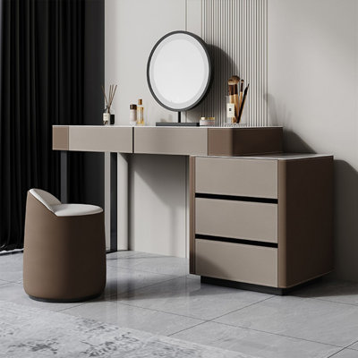 Makeup Vanity with Light mirror,5 drawers