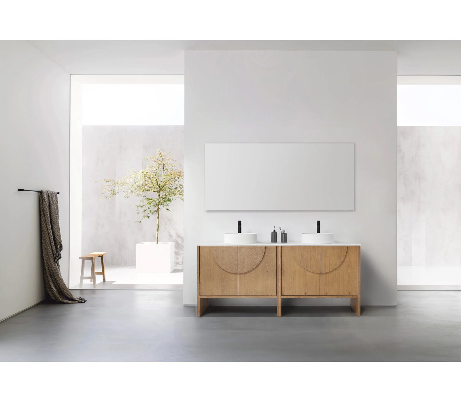 Arno 72" Cedar Double Bathroom Vanity, Pecan Oak