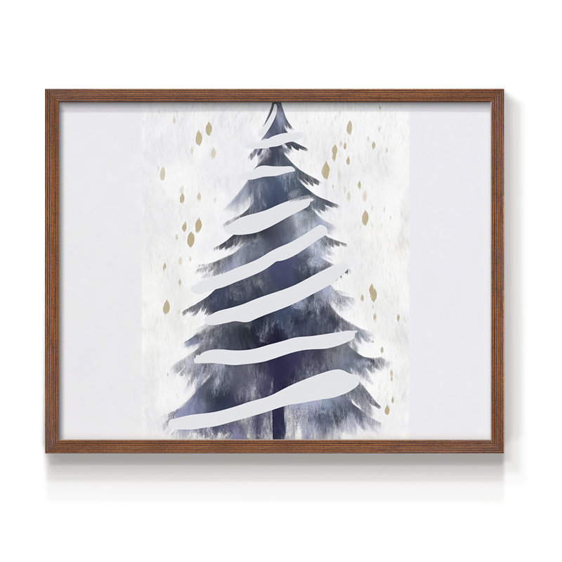 Art de Noël - DCCXCVI - Reproduction encadrée - Restickable, H 8 po x l 10 po, Noyer