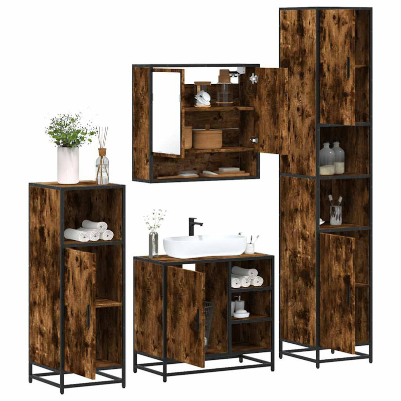Shalona Bathroom Furniture Suite, Rustric Brown