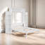 Lit escamotable pleine grandeur avec lumières à DEL et tablettes de rangement, armoire de lit murale peu encombrante-141911439