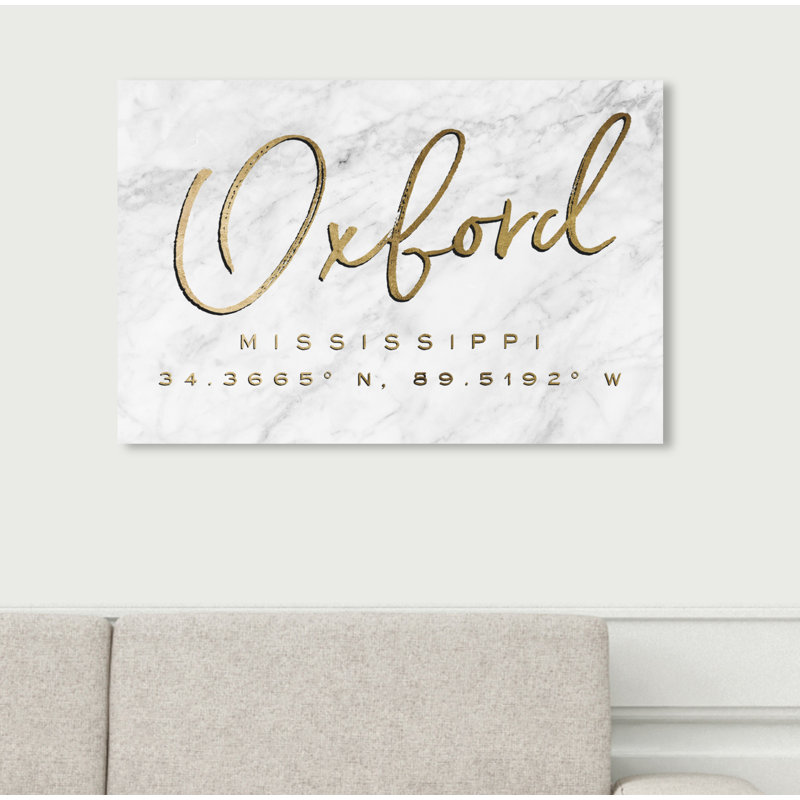 Damilola, typographie «Oxford coordonner marbre», art textuel, H 36 po x l 54 po x P 1,5 po, Toile tendue