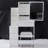 29.2" Small Space Left Bedside Cabinet Vanity Table + Cushioned Stool-1907936228