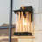 Modern 1-Light Glass Iron Outdoor Sconce Light Lantern Flush Mount Wall Sconce