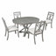 Ensemble 5 pièces de table de salle à manger rétro avec rallonge et 4 chaises rembourrées pour la salle à manger et le salon (gris)
