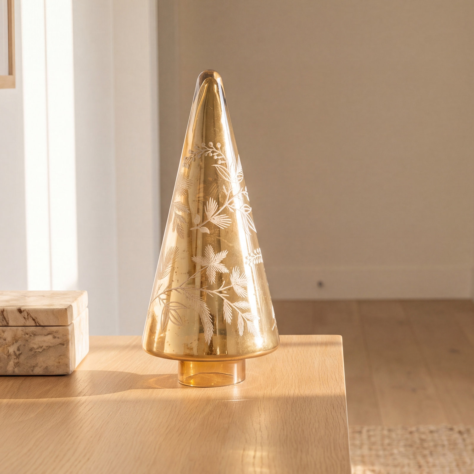 Tabletop Christmas Tree, 13.25" H x 6" W x 6" D