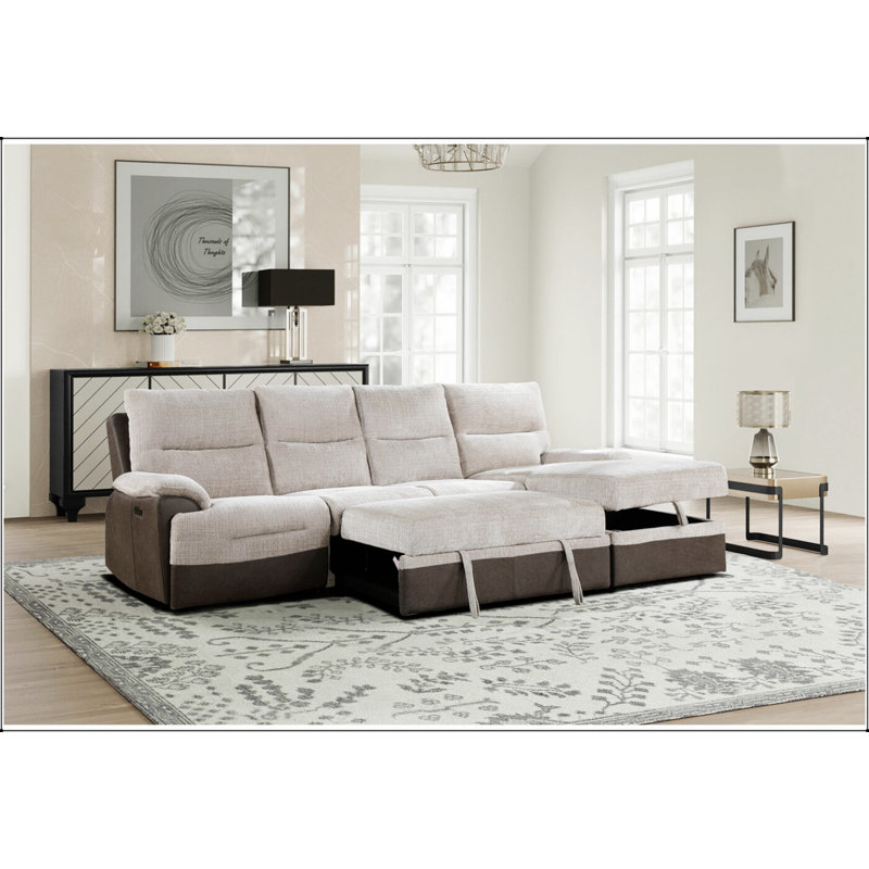 Canapé modulaire beige / brun Kia avec Po et USB