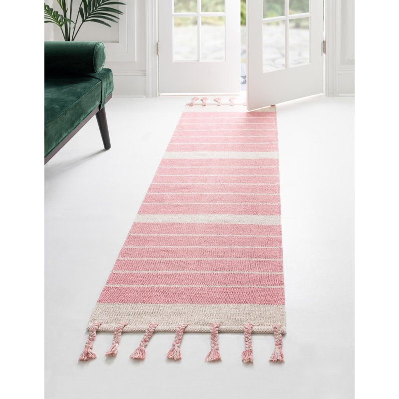 Tapis en coton Yellville, Tapis de couloir 2 pi 7 po x 10 pi