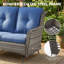 Canapé de patio, causeuse d'extérieur en osier avec coussin épais de luxe, ensemble de meubles de patio toutes saisons-101831498-101831494