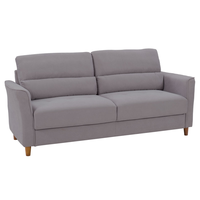 Canapé à accoudoirs évasés 78 ", Polyester gris clair