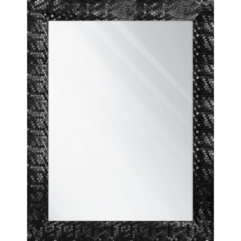 Zussen Plastic Flat Leaning Mirror, 143 cm H x 53 cm W, Black
