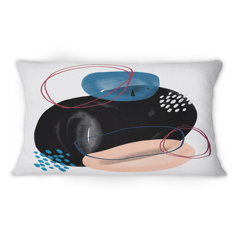 Minimal Abstract Shapes With Polka Dot Cloud III - Coussin décoratif imprimé moderne