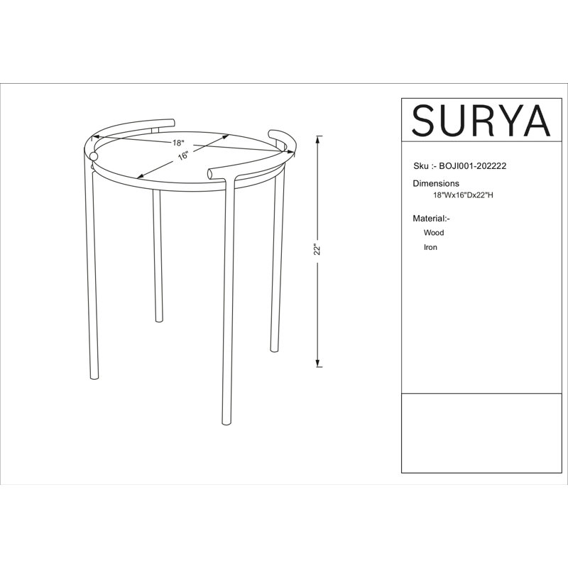 Becki Owens x Surya Ojai End Table
