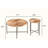End Table, Radial Pattern 2-Piece Coffee And Set – Waterproof Mdf With Pvc Cover, Distressed Cylindrical Design, Black Metal Legs – Classic Rustic Charm, Red Cedar-Brown-616374535-616374533