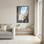 Art mural sur toile Sunlit Rocky Path Through Mountain Pass To Distant Cabin-133477707