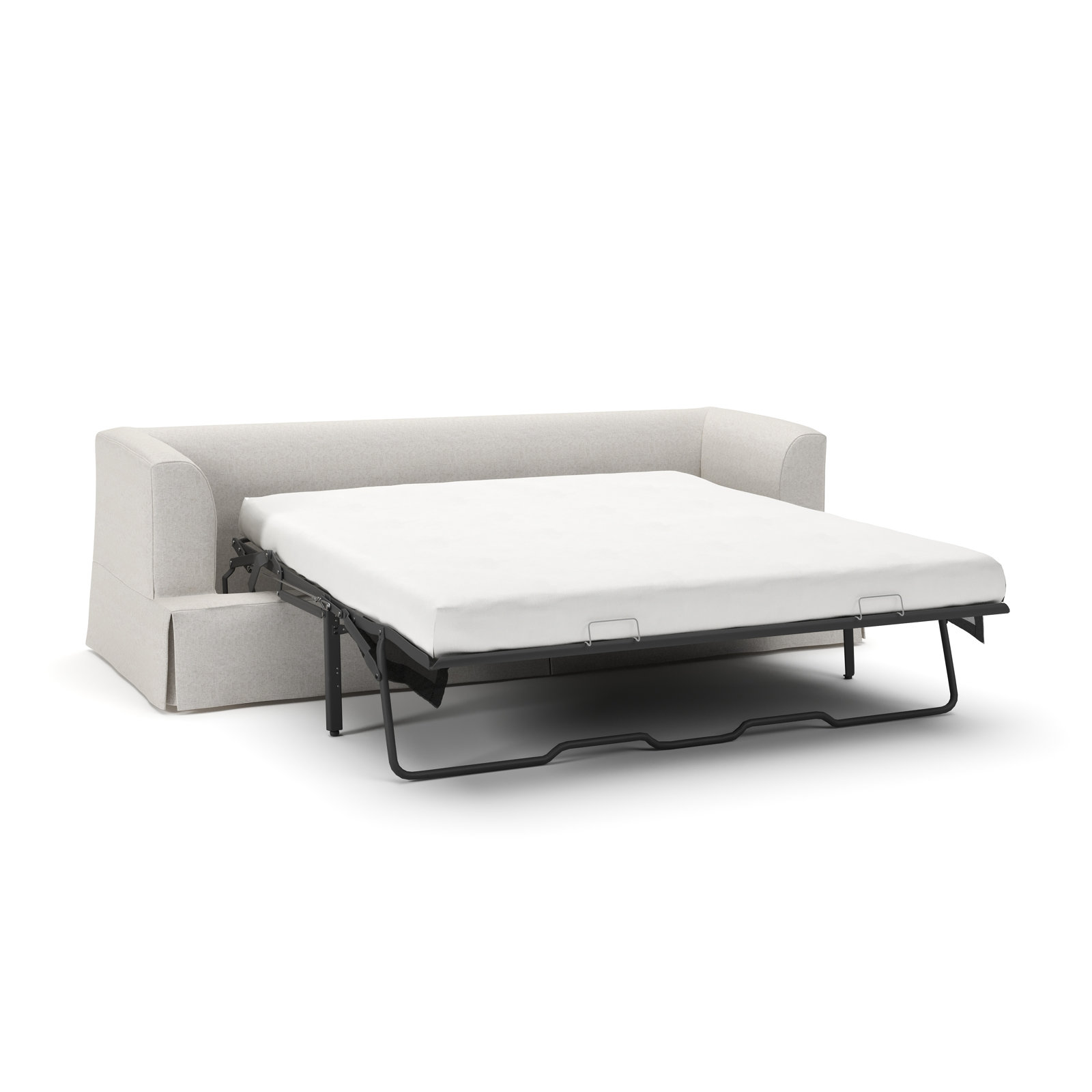 Lucia 92.5'' Upholstered Sleeper Sofa, Macarena Light Gray Canvas