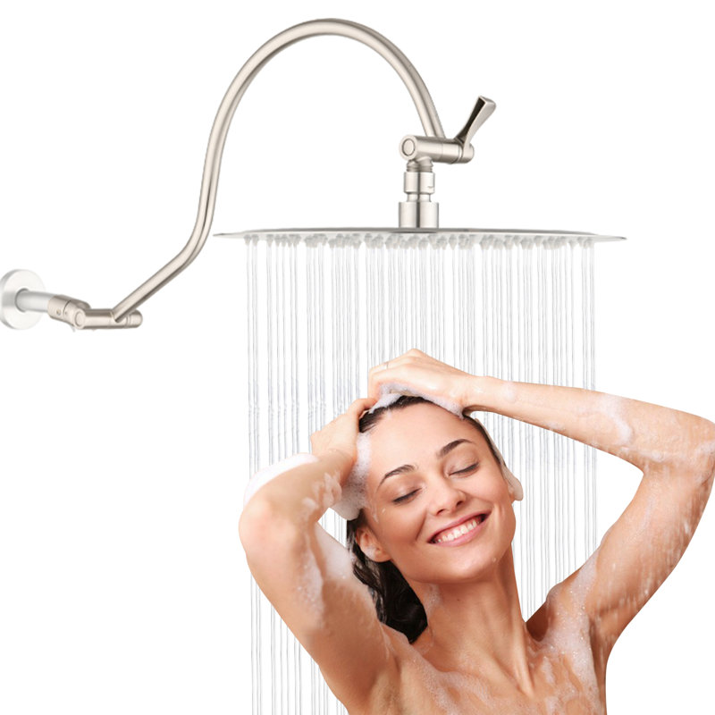 Pomme de douche à pluie réglable, Nickel brossé
