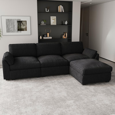 L-Shaped Modular Sectional with Ottoman