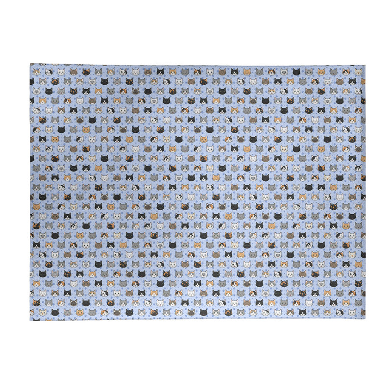 Tapis bleu zone kitty, Rectangle 8 pi x 10 pi