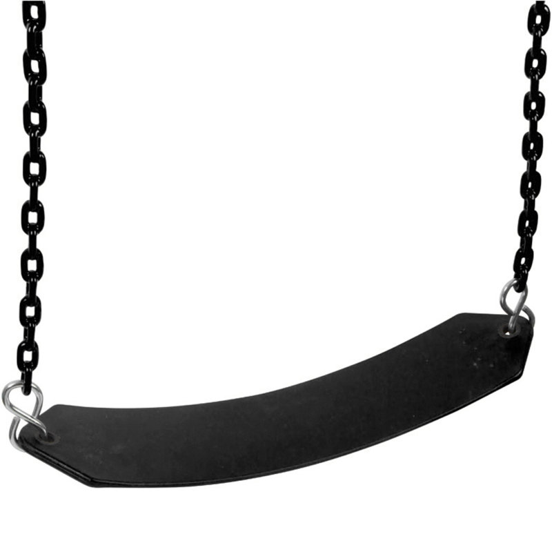 Balançoire en plastique avec chaîne enduite, H 5,5 pi, Noir