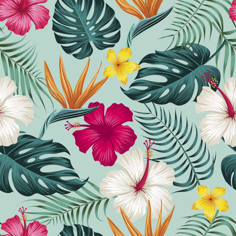 «Tropical Leaves» par Non Exclusive - impression sur toile tendue, L 36 po x H 36 po