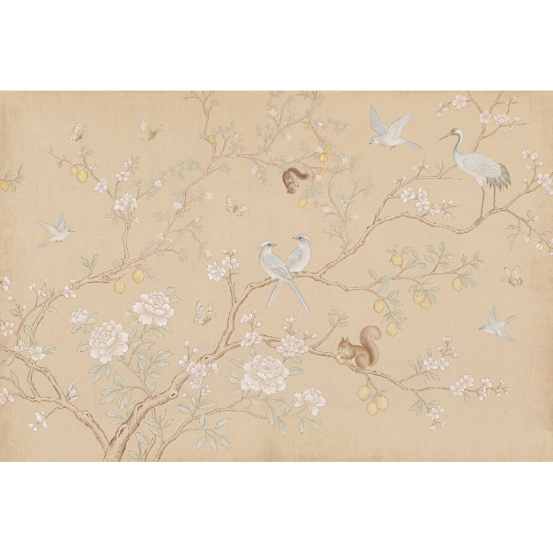 Décoration murale amovible de style chinois parchemin, Non tissé, 200 po x 120 po