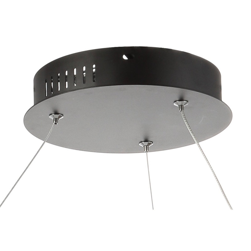 Huyet Single Light Dimmable LED Pendant, Matte Black, 0.75" H x 15.75" W x 15.75" D