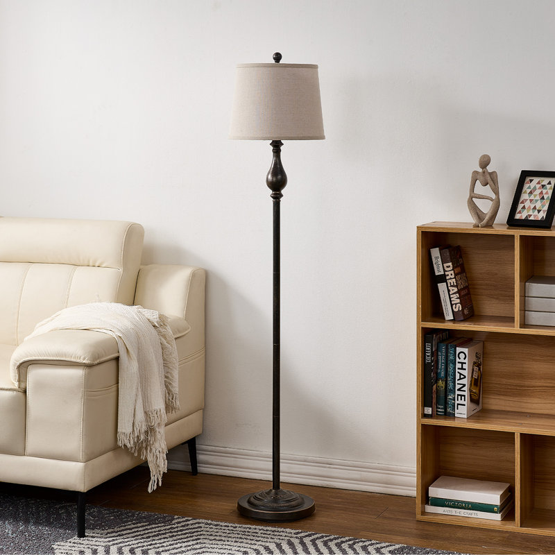  Janousek 60.5" Traditional Metal Floor Lamp with 3-Way Dimmable Roman Column Design for Living Room Bedroom