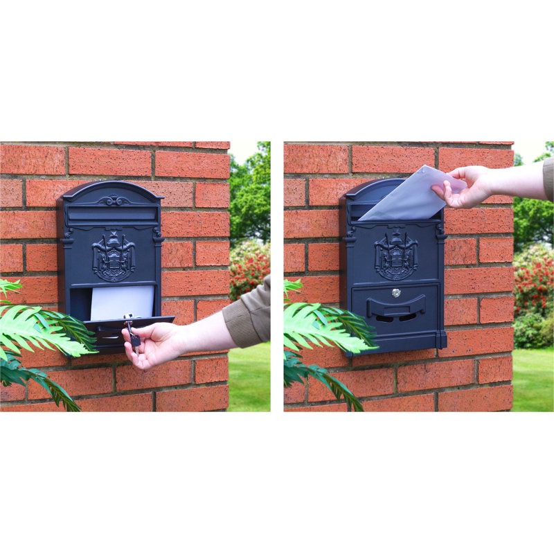 Metal Wall Mounted Mailbox, Black
