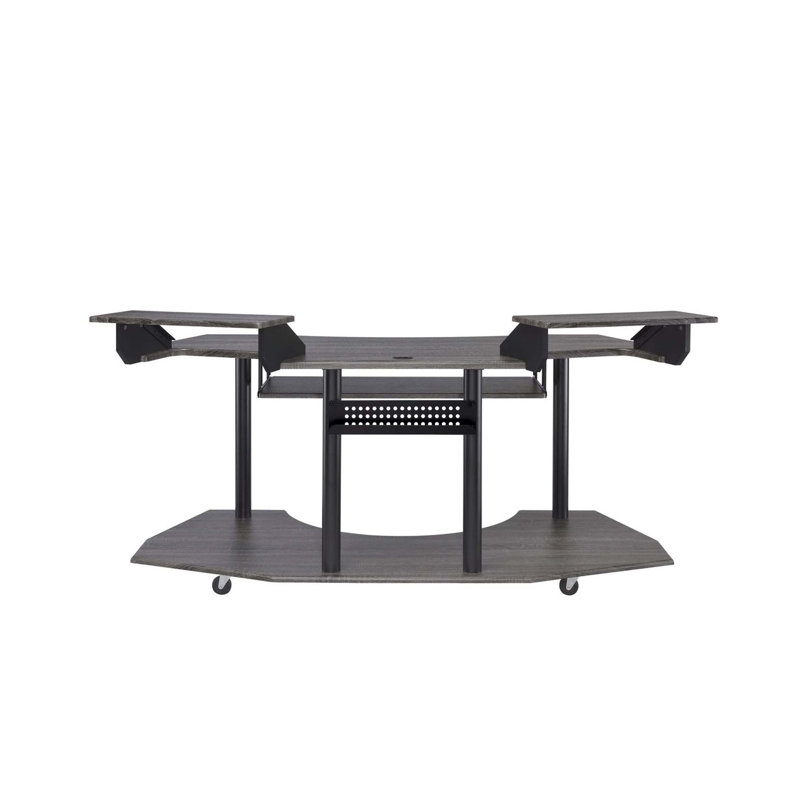 Bureau d'ordinateur, chêne naturel, Chêne noir