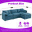 Ensemble de canapé modulaire en tissu de chenille en L avec siège profond et coussins doubles Poltro-802390100