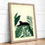 Black Cat in Foliage Japandi - Framed Print-2037909573-2037909625