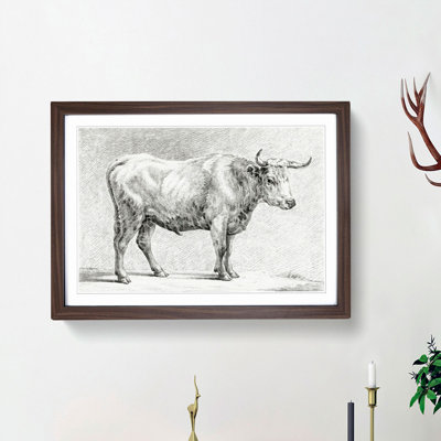 Study of a Bull by Jean Bernard - Framed Print