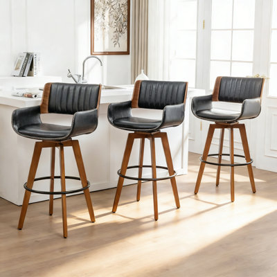 Tabourets pivotants modernes en similicuir (ensemble de 3)