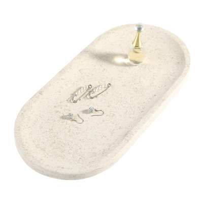 Guein Oval Natural Marble Tray