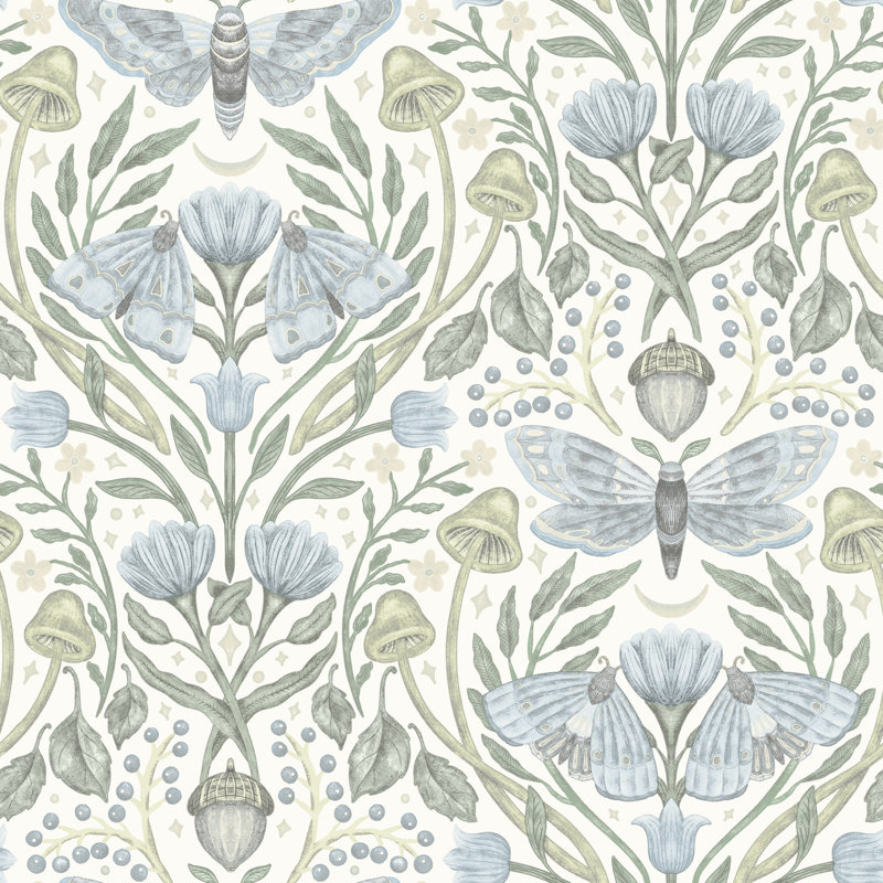 Mystic Moth Blush Forest Magic Wallpaper, Pink