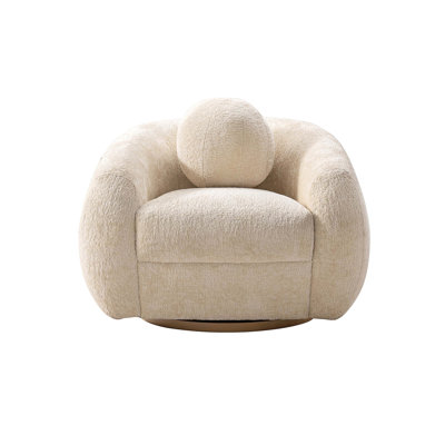 Chaise longue Tribeca en chenille crème