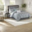 Ensembles de literie en coton luxueux, confort jacquard bleu, grand lit