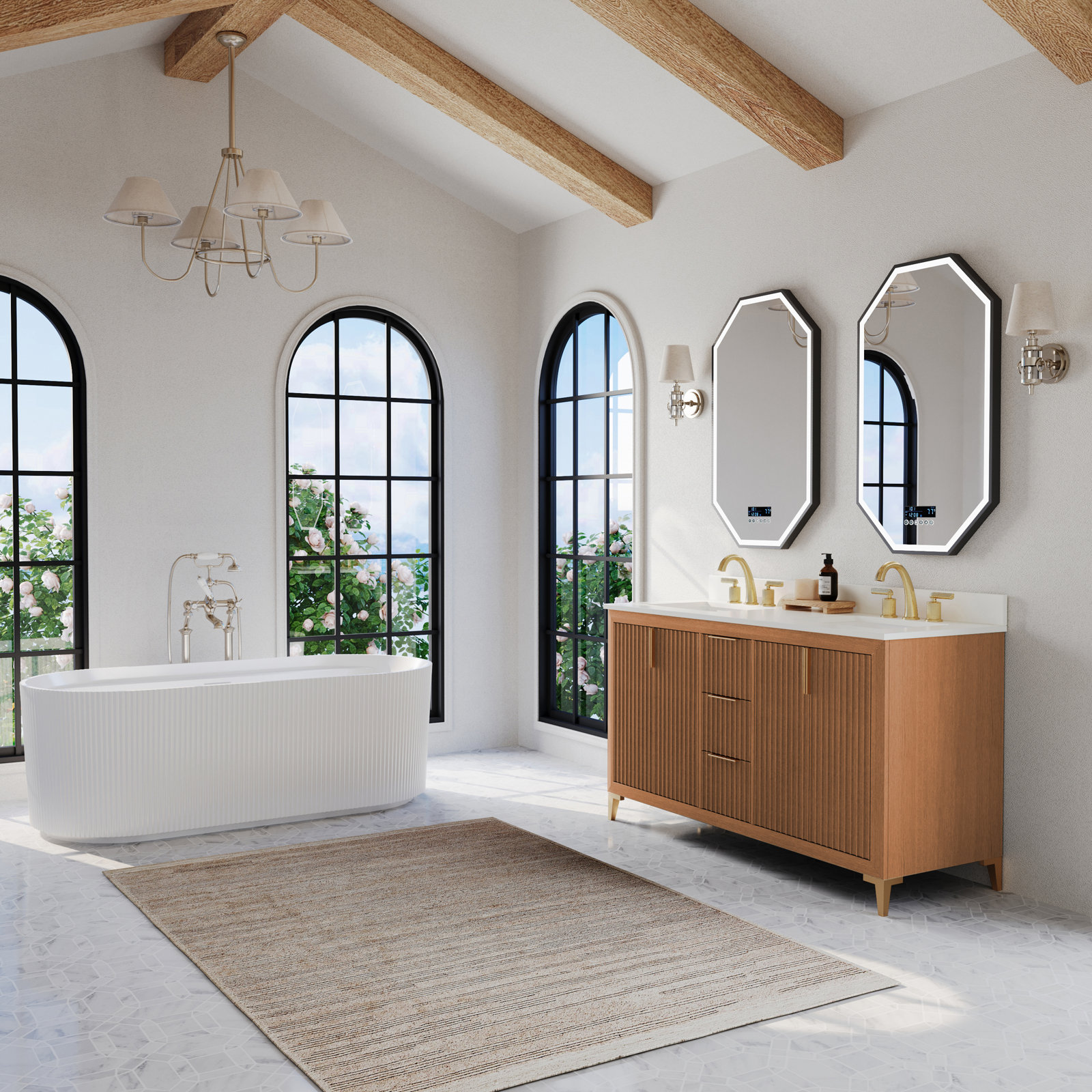 Turlington Oak Single Bathroom Vanity, Sienna, 60"