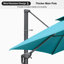 10' x 13' Rectangular Double Top Cantilever TiltIng Umbrella With Base And 360° Rotation,Turquoise Blue-1092492024