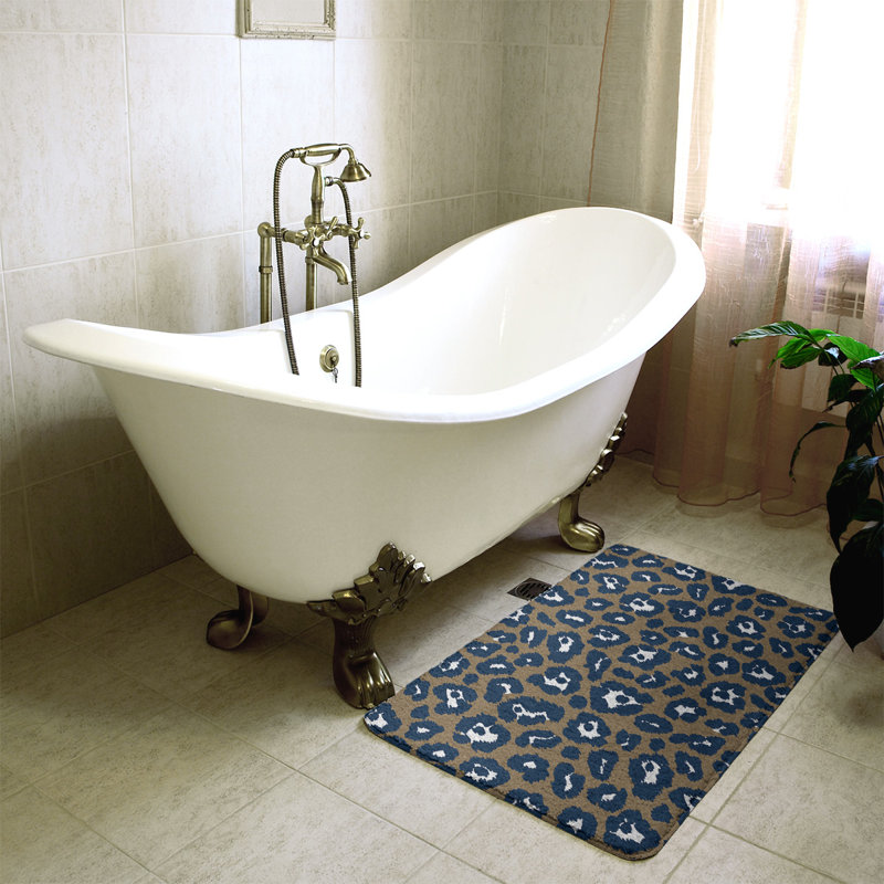 Tapis pour salle de bain New York fly back foot, H 0,5 po x l 17 po x L 24 po, Or New Century / blanc / bleu Milennium